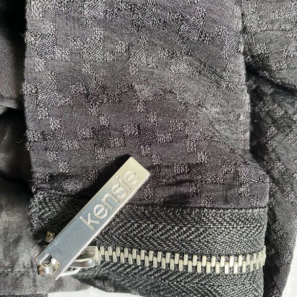 KENZIE A Line Sweetheart Neckline Black Textured Mini Dress with Straps US M - Picture 9 of 9